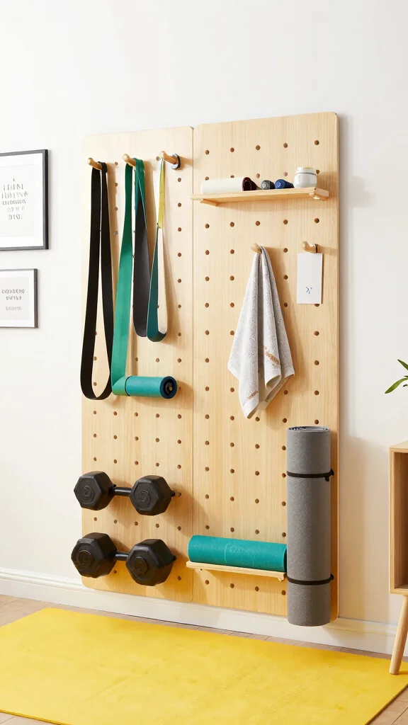 11 Home Gym Pegboard Concepts for Organized, Wall-Mounted Equipment - 5. Multi-Functional Pegboard Solutions 1