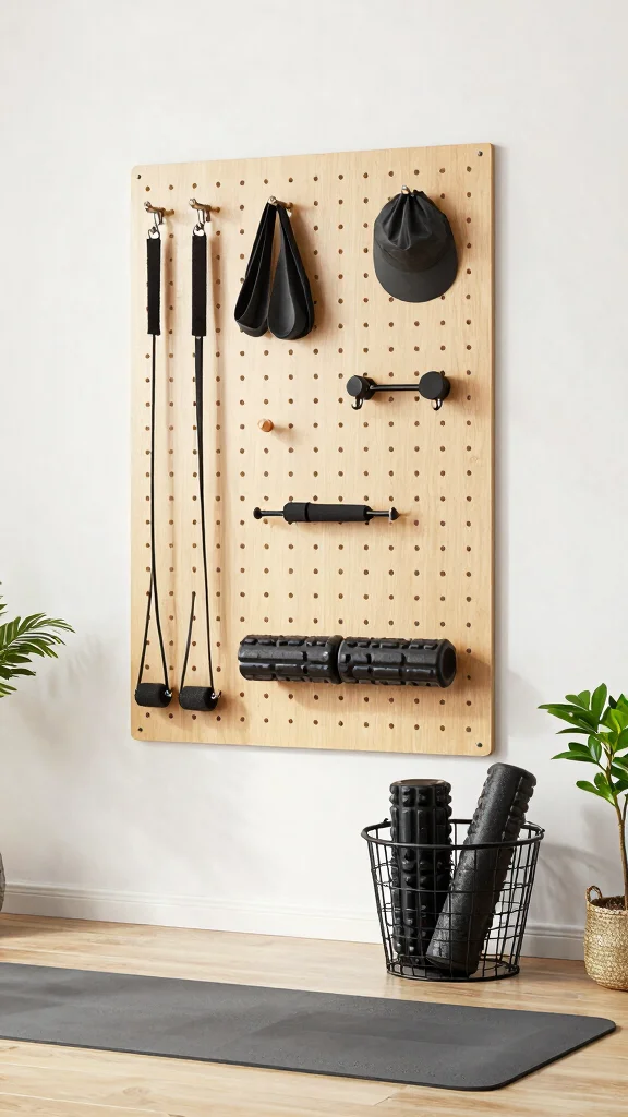 11 Home Gym Pegboard Concepts for Organized, Wall-Mounted Equipment - 7. Innovative Pegboard Accessories for Functionality 1