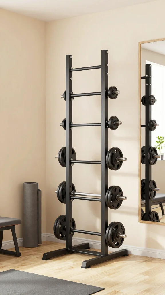 11 Home Gym Rack Ideas for Strength Training in Any Space - 9. Vertical Racks for Small Spaces 1