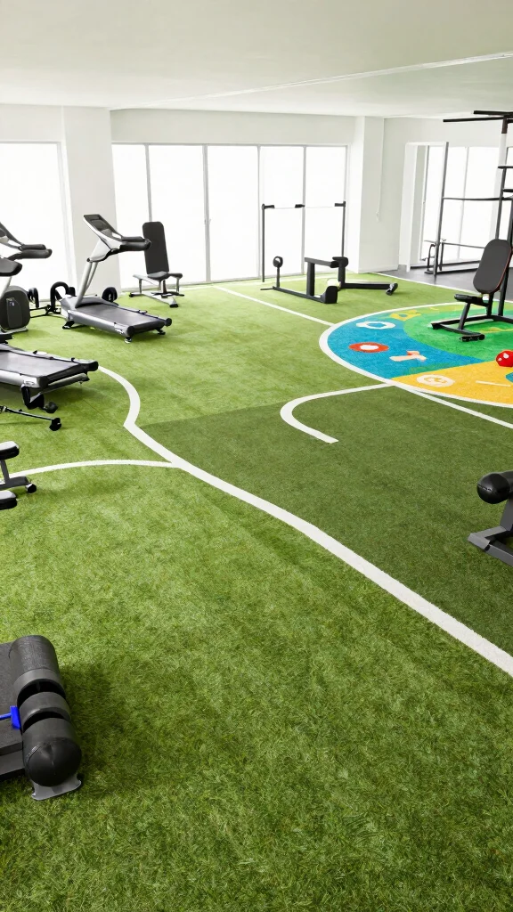 11 Home Gym Turf Ideas for a Versatile, Functional Training Floor - 2. Zone In with Multi-Purpose Turf Areas 1