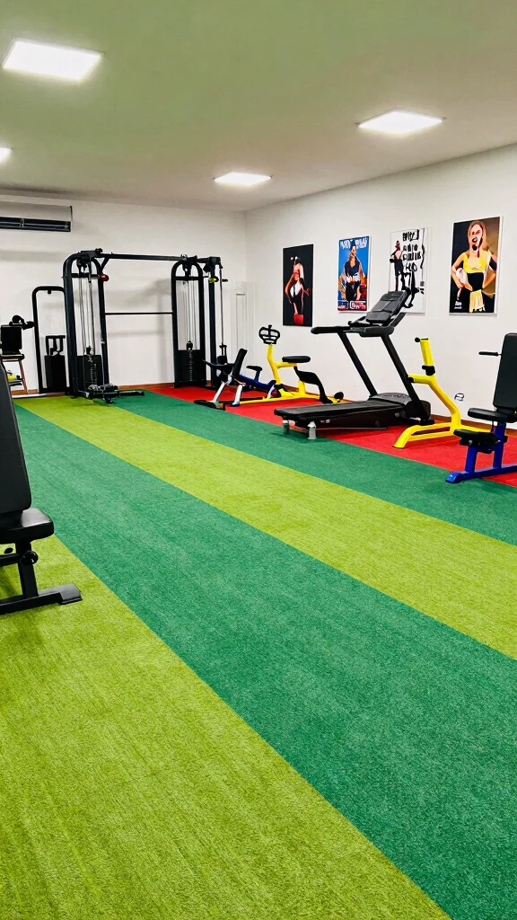 11 Home Gym Turf Ideas for a Versatile, Functional Training Floor - 6. Make a Bold Statement with Turf Colors 1