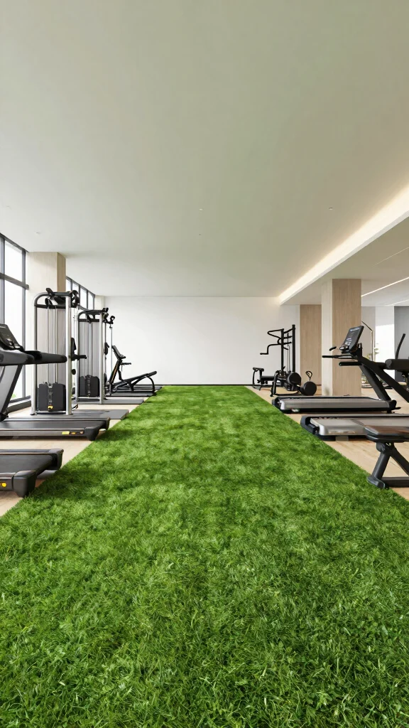11 Home Gym Turf Ideas for a Versatile, Functional Training Floor - 7. Seamless Integration with Floor-to-Ceiling Turf 1