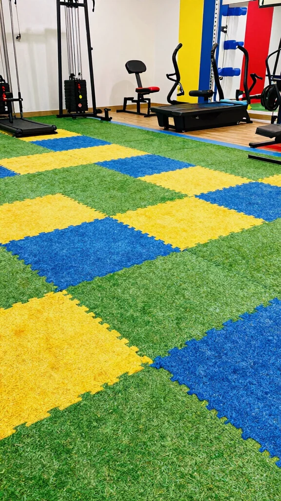 11 Home Gym Turf Ideas for a Versatile, Functional Training Floor - 8. Easy Customization with Modular Turf Tiles 1