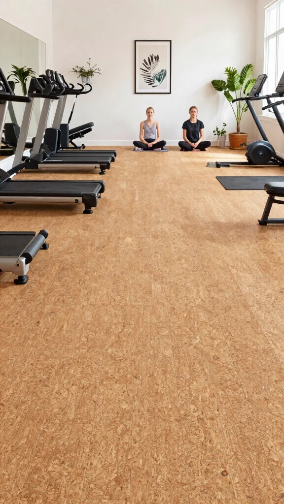 11 Home Gym Vinyl Flooring Ideas That Are Durable and Easy to Clean - 11. Eco-Friendly Cork Vinyl for a Unique Twist 1