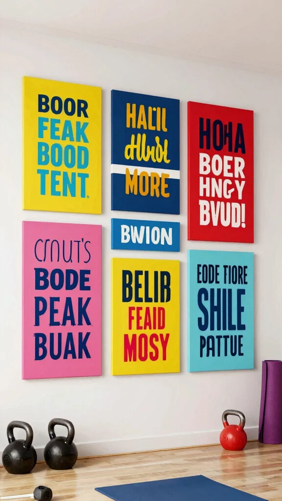 11 Home Gym Wall Art Ideas That Motivate Every Single Workout - 1. Bold Motivational Quotes 1
