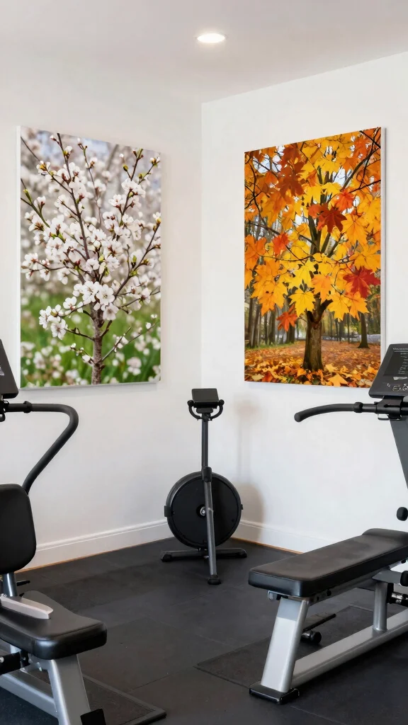 11 Home Gym Wall Art Ideas That Motivate Every Single Workout - 11. Seasonal Fitness Inspiration 1