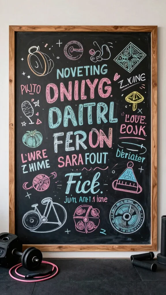 11 Home Gym Wall Art Ideas That Motivate Every Single Workout - 5. Chalkboard Wall for Daily Inspiration 1