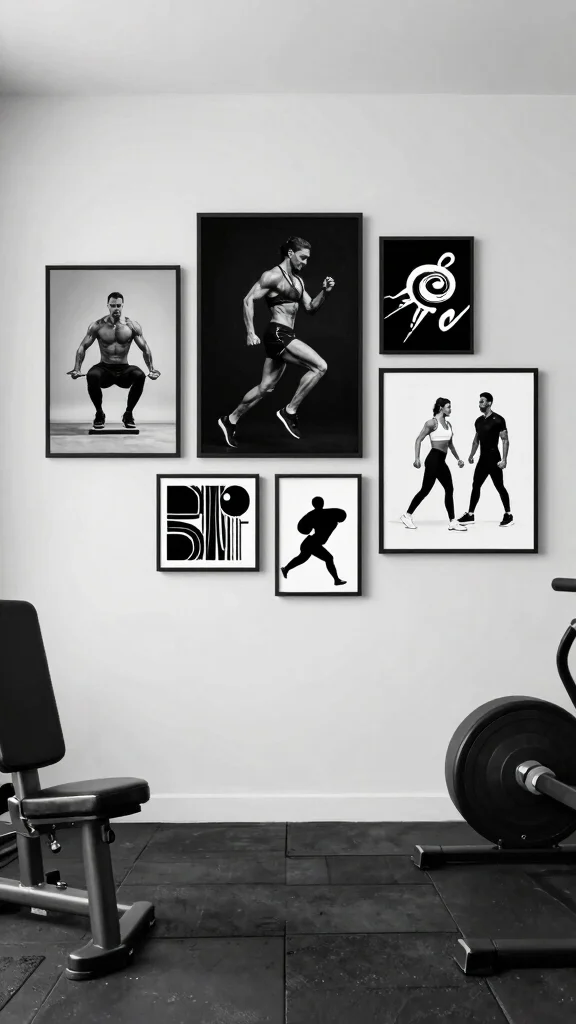 11 Home Gym Wall Art Ideas That Motivate Every Single Workout - 6. Black and White Aesthetic 1