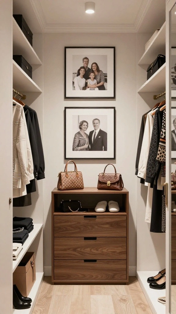 11 Quiet Luxury Walk-in Closet Ideas for an Elevated, Calm Dressing Room - 9. Personal Touches for Individual Style 1