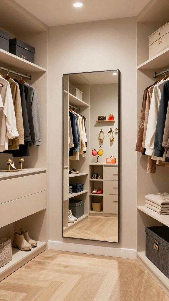 11 Walk-in Closet Mirror Ideas That Add Light and Full-Length Views - 6. Corner Mirrors 1
