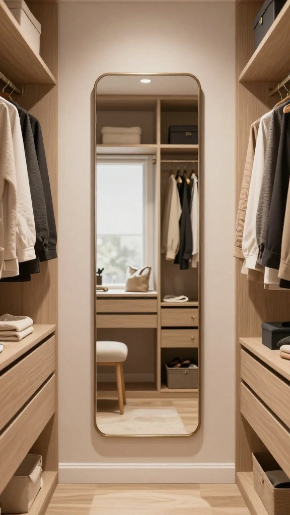 11 Walk-in Closet Mirror Ideas That Add Light and Full-Length Views - 7. Wall-Mounted Mirrors 1