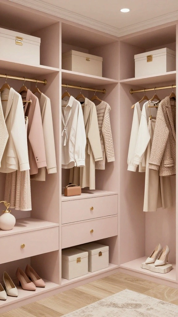 11 Walk-in Closet System Ideas for Maximum Storage in Any Size - 10. Personalized Color Palette 1