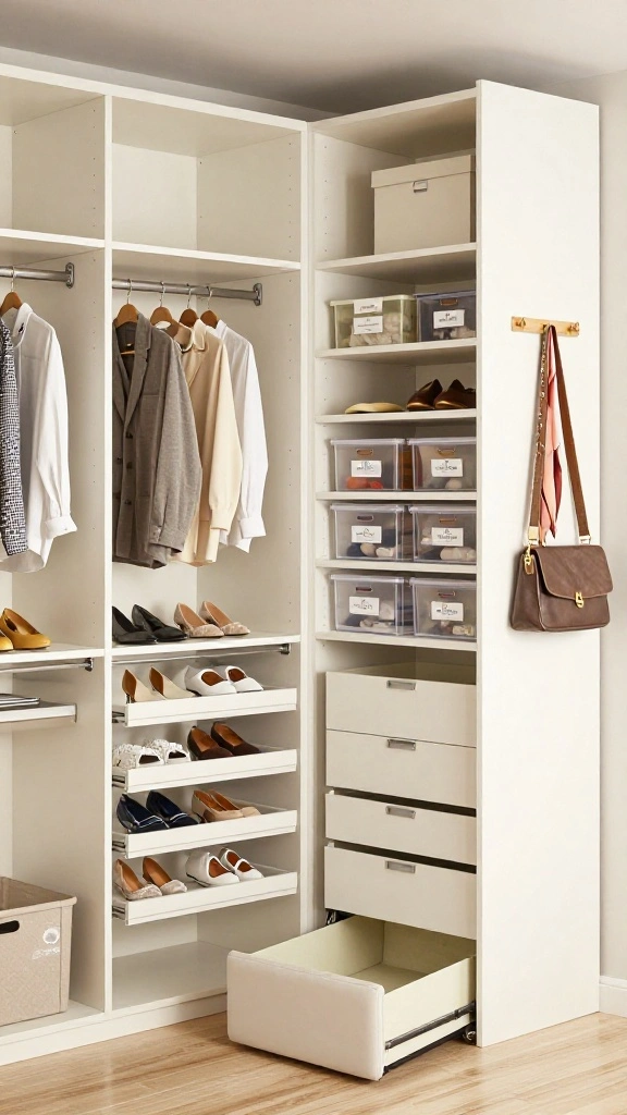 11 Walk-in Closet Trends in 2026 to Upgrade Your Dressing Space - 2. Smart Storage Solutions for Maximum Efficiency 1