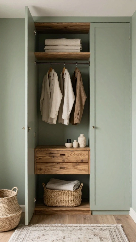 11 Walk-in Closet Vanity Design Ideas From Minimal to Glam - 10. Earthy Tones and Textures 1