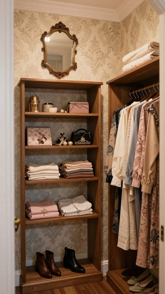 11 Walk-in Closet Wallpaper Ideas That Turn Storage Into a Statement - 3. Vintage Charm 1