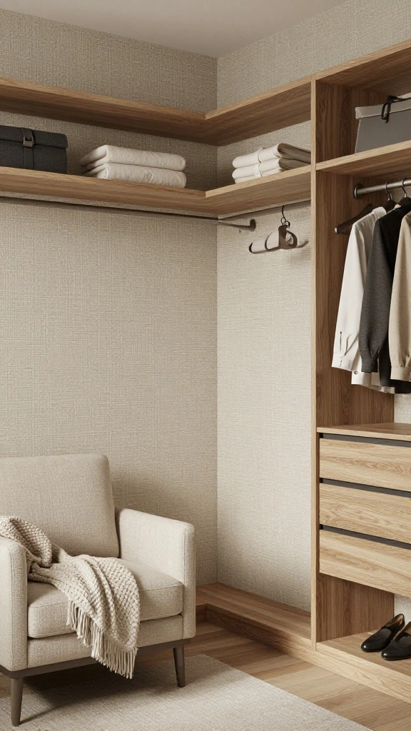 11 Walk-in Closet Wallpaper Ideas That Turn Storage Into a Statement - 6. Textured Wonders 1