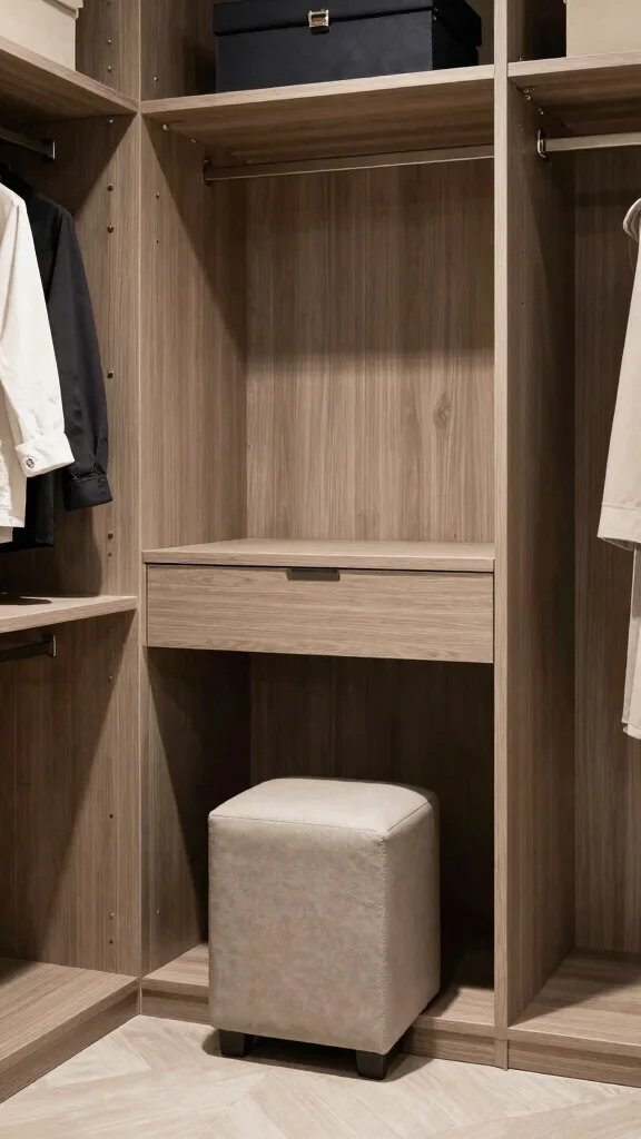 12 DIY Walk-in Closet Ideas That Look Like a Professional Build - 7. Use Multi-functional Furniture 1