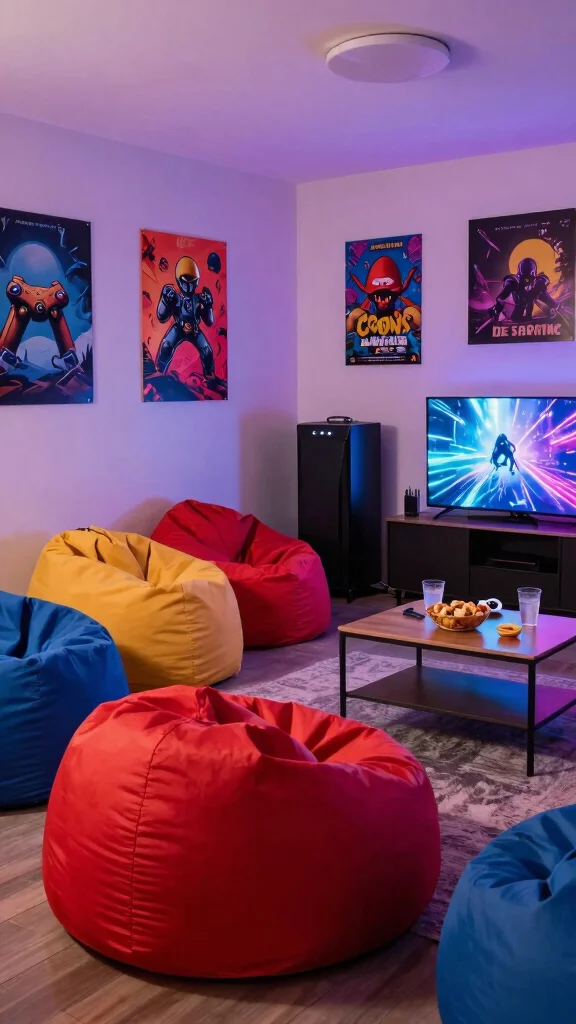 12 Game Room Chair Concepts From Racing Seats to Modular Sofas - 4. Gaming Bean Bags: Fun and Casual 1