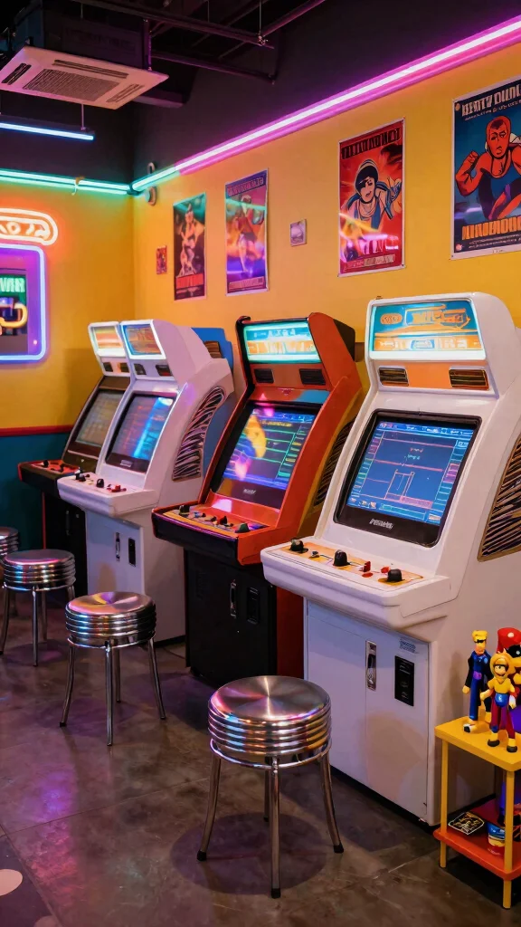 12 Game Room Entertainment Center Ideas for the Ultimate Screen Wall - 1. Retro Arcade Paradise 1