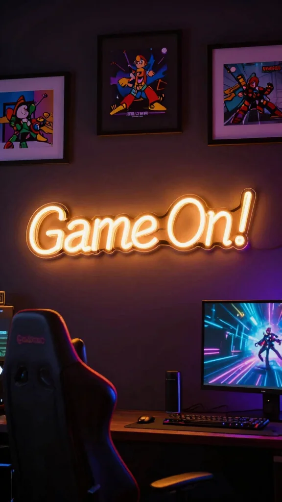 12 Game Room Neon Sign Ideas That Set the Perfect Vibe - 2. Gamer's Motto in Neon 1