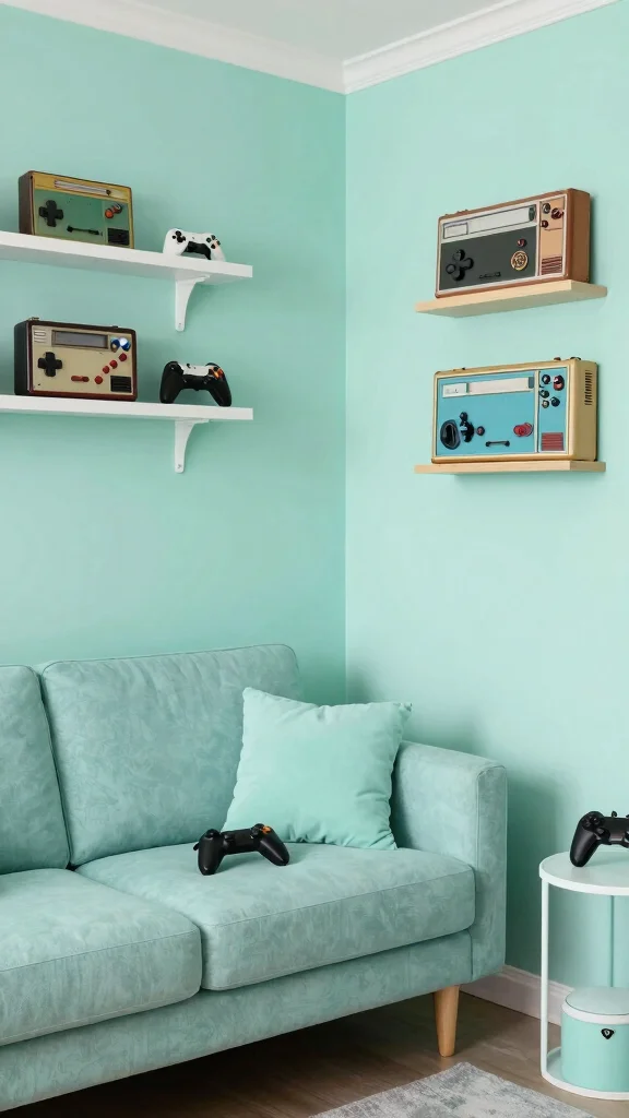 12 Game Room Paint Colors That Set the Right Mood and Energy - 10. Muted Mint 1