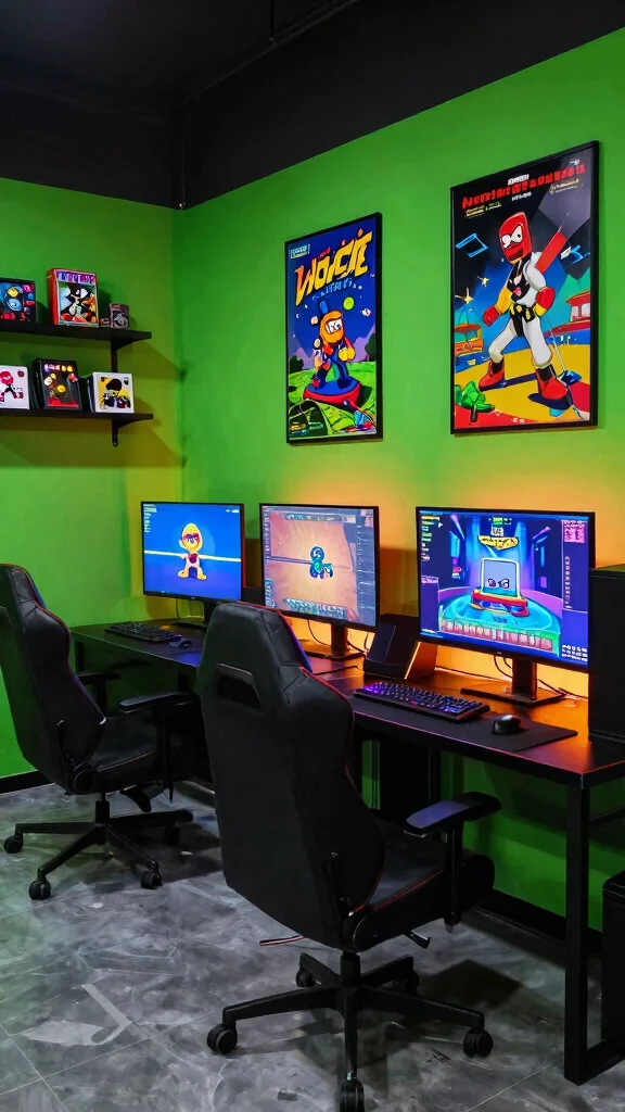 12 Game Room Paint Colors That Set the Right Mood and Energy - 3. Neon Green 1