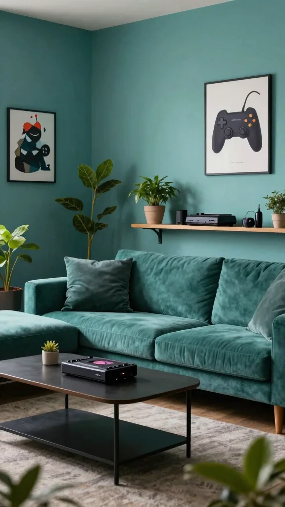 12 Game Room Paint Colors That Set the Right Mood and Energy - 4. Calm Teal 1