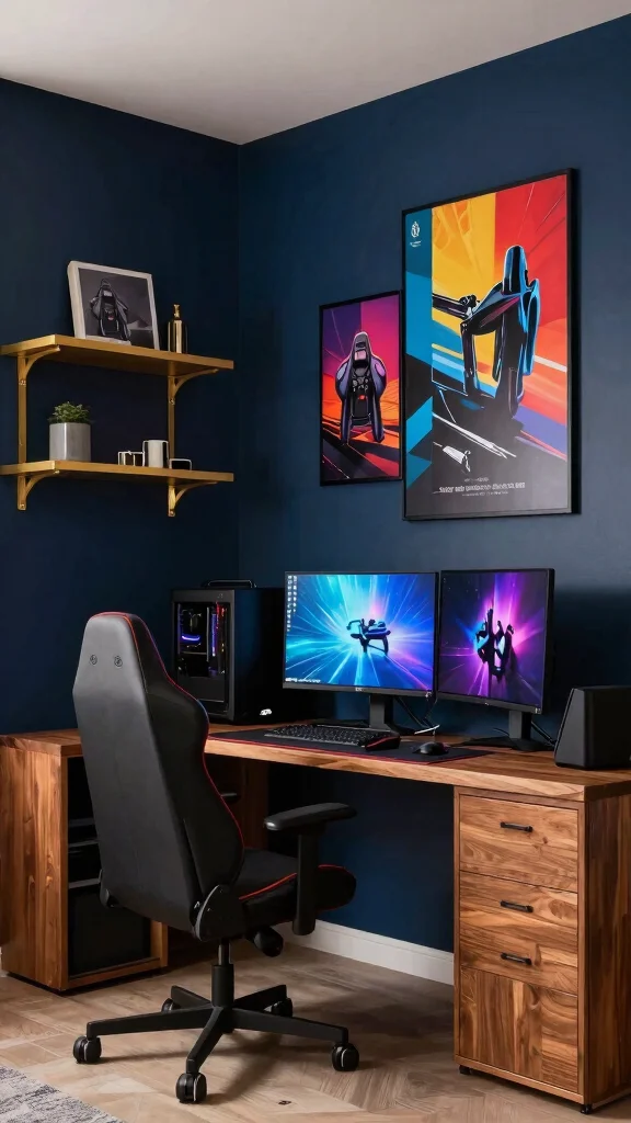 12 Game Room Paint Colors That Set the Right Mood and Energy - 7. Deep Navy 1