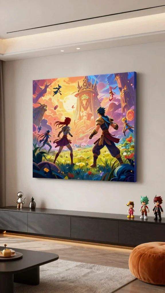 12 Game Room Wall Art Ideas for a Personalized Immersive Space - 2. Custom Canvas Art 1