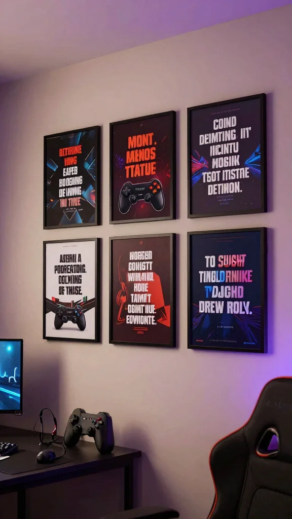 12 Game Room Wall Art Ideas for a Personalized Immersive Space - 9. Wall Art Inspired by Game Quotes 1