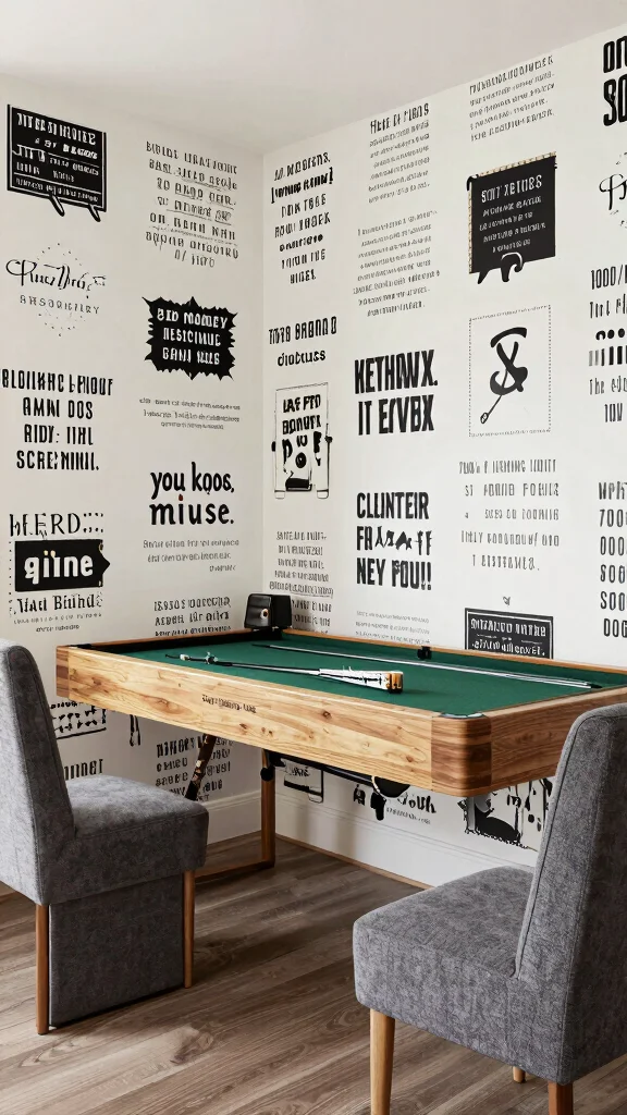 12 Game Room Wallpaper Ideas: From Bold Graphics to Dark Moody Tones - 12. Custom Designs: Personal Touch 1