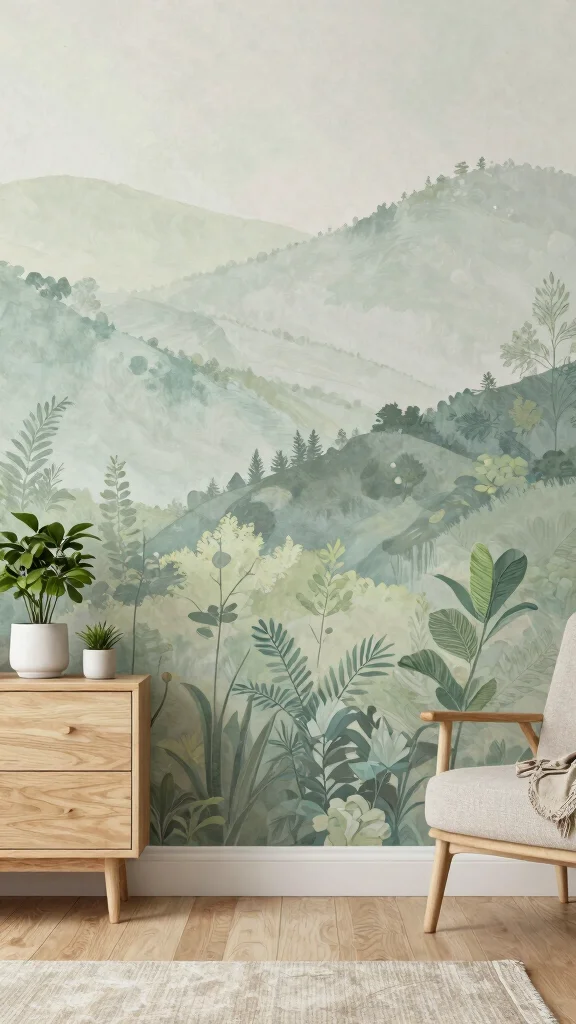 12 Game Room Wallpaper Ideas: From Bold Graphics to Dark Moody Tones - 7. Nature-Inspired: A Breath of Fresh Air 1