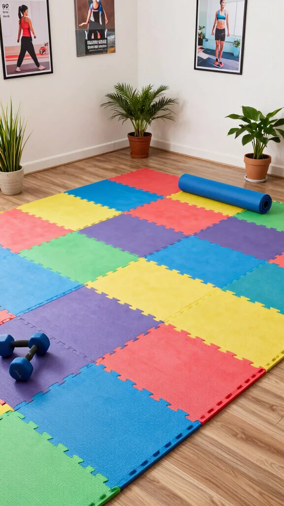 12 Home Gym Flooring Ideas From Rubber Tiles to Luxury Vinyl - 1. Rubber Tiles for Ultimate Durability 1