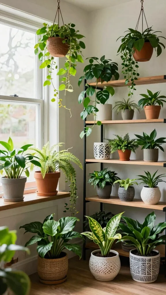 12 Home Gym Interior Design Ideas for a Space You Want to Use Every Day - 7. Indoor Plants for Freshness 1