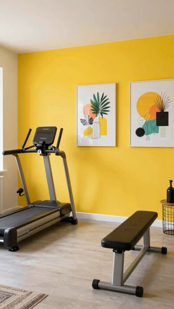 12 Home Gym Interior Design Ideas for a Space You Want to Use Every Day - 8. Motivational Color Schemes 1