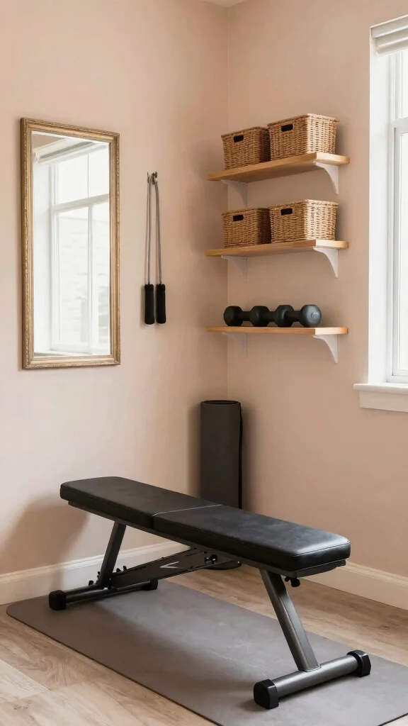 12 Home Gym Layout Ideas for Every Room Shape and Equipment Type - 1. Corner Workout Oasis 1
