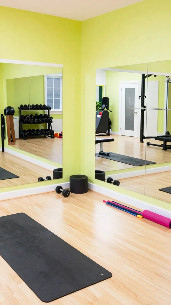 12 Home Gym Mirror Wall Ideas for Better Form and a Bigger Look - 10. Mirrored Workout Stations for Focused Training 1