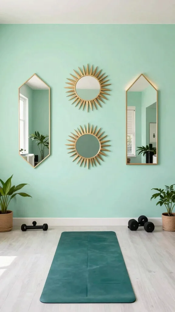 12 Home Gym Mirror Wall Ideas for Better Form and a Bigger Look - 5. Wall Art Mirrors for Inspiration 1