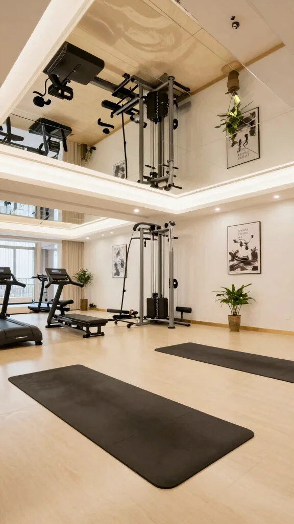 12 Home Gym Mirror Wall Ideas for Better Form and a Bigger Look - 6. Mirrored Ceiling for an Unexpected Surprise 1