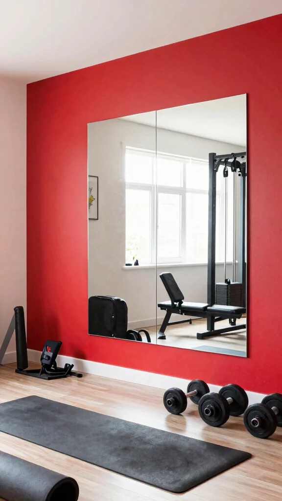 12 Home Gym Mirror Wall Ideas for Better Form and a Bigger Look - 8. Mirrored Accent Walls for a Dramatic Effect 1