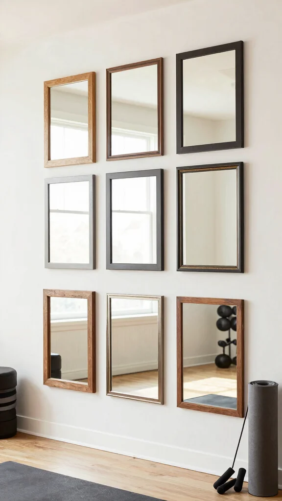 12 Home Gym Mirror Wall Ideas for Better Form and a Bigger Look - 9. Frame It Right: Border Mirrors for Elegance 1