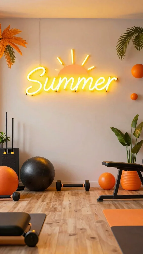 12 Home Gym Neon Sign Ideas That Keep You Motivated Every Session - 10. Seasonal Neon Decor 1
