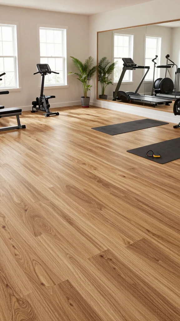 12 Home Gym Rubber Flooring Ideas for Protection and Performance - 12. Sustainable Linoleum and Rubber Composite 1