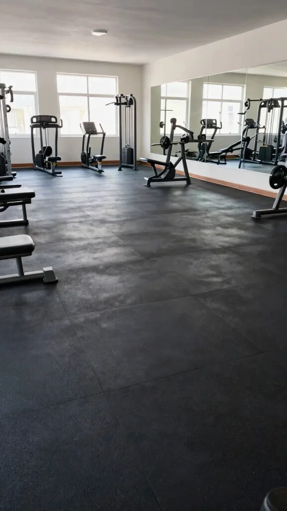 12 Home Gym Rubber Flooring Ideas for Protection and Performance - 2. Recycled Rubber Flooring Rolls 1