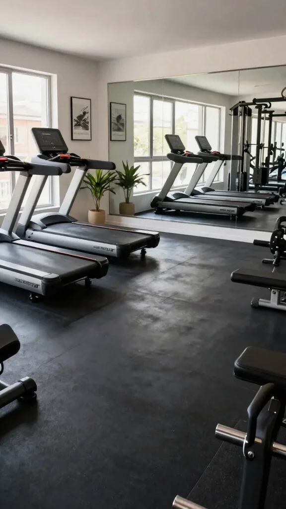 12 Home Gym Rubber Flooring Ideas for Protection and Performance - 8. Smooth Vulcanized Rubber 1