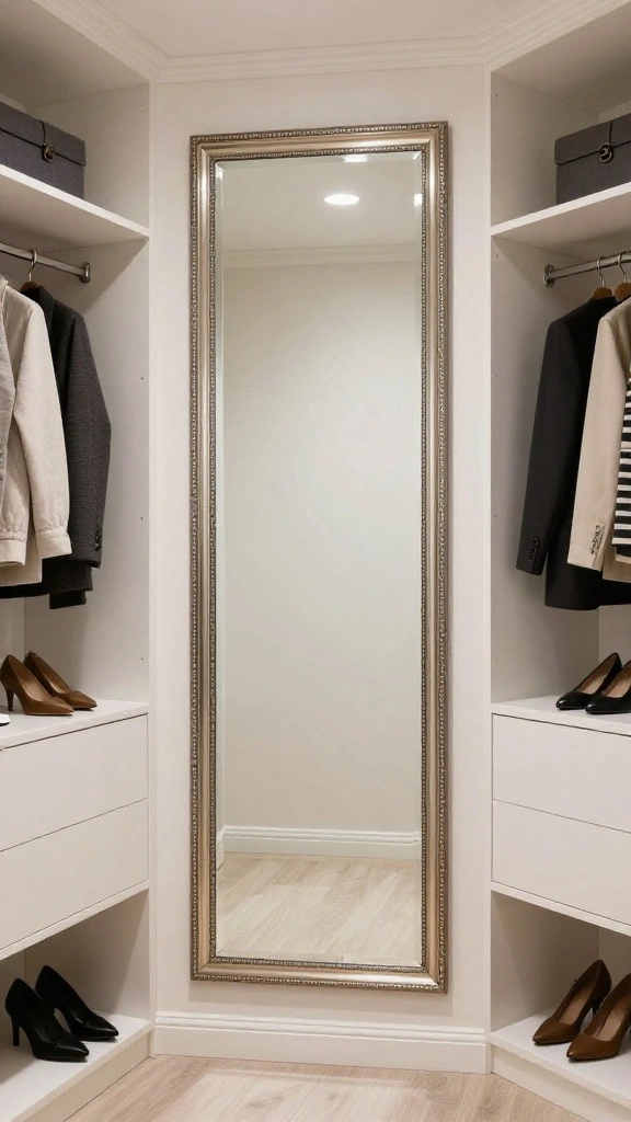 12 Modern Luxury Walk-in Closet Ideas Worth Designing Your Home Around - 10. Stylish Mirrors: Reflecting Luxury 1