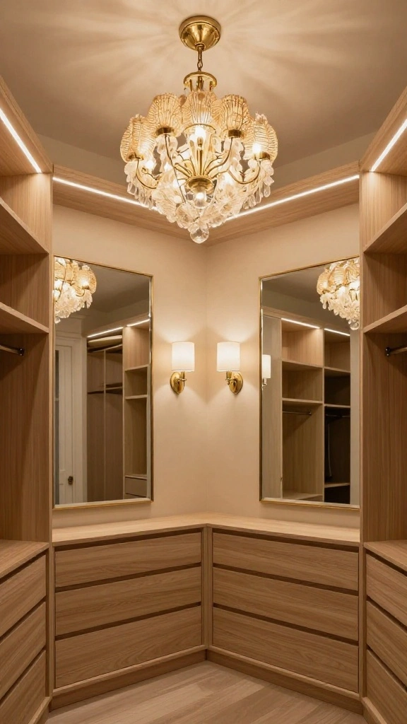 12 Modern Luxury Walk-in Closet Ideas Worth Designing Your Home Around - 4. Glamorous Lighting: Shine Bright 1