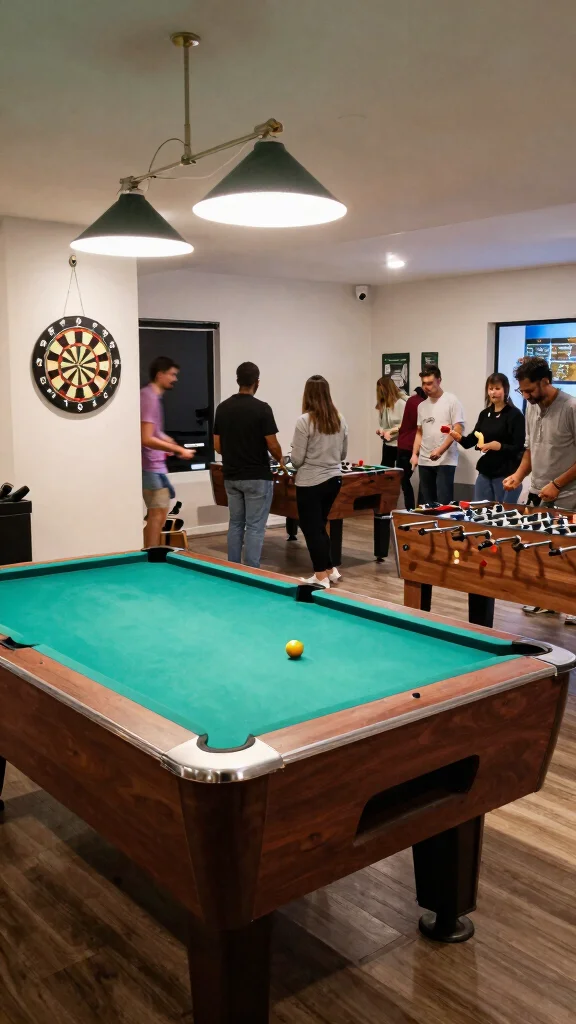 12 Pool Table Game Room Ideas That Entertain Guests Effortlessly - 7. Interactive Game Stations 1