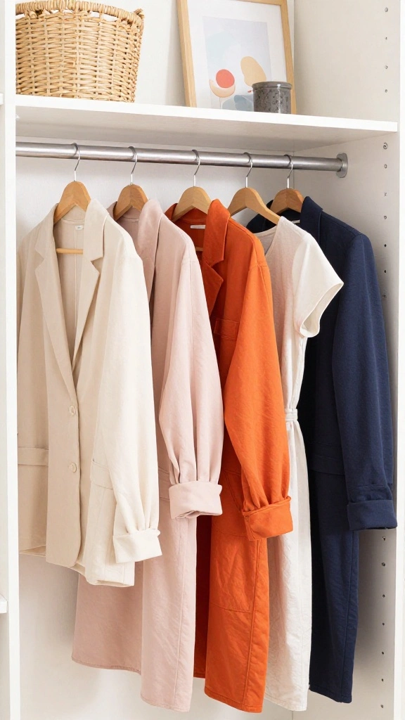 12 Walk-in Closet Built-in Ideas That Look Custom Without the Cost - 11. Color-Coding for Quick Outfit Selection 1