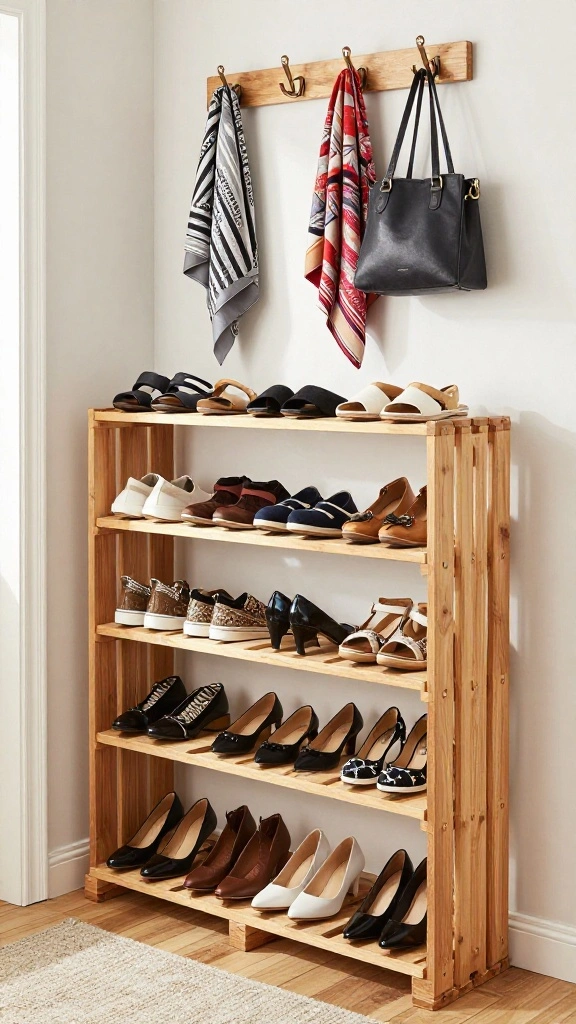 12 Walk-in Closet Built-in Ideas That Look Custom Without the Cost - 2. DIY Shoe Racks for Stylish Storage 1